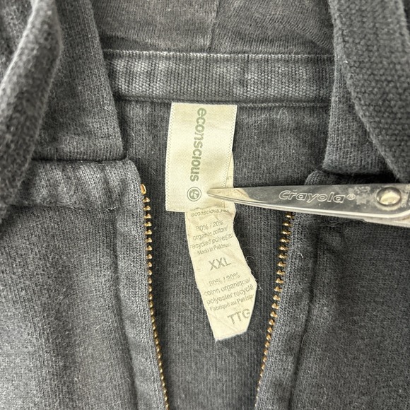 Econscious Hoodie Green Man Legendary Ales Black 2XL Asheville NC Full Zip - Picture 4 of 7